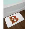 thumbnail image 2 of Christmas Alphabet Bath Mat, Tree Branches as B Letter Ornamented with Ribbon and Baubles, Plush Bathroom Decor Mat with Non Slip Backing, 29.5" X 17.5", Pearl and Olive Green, by Ambesonne, 2 of 2