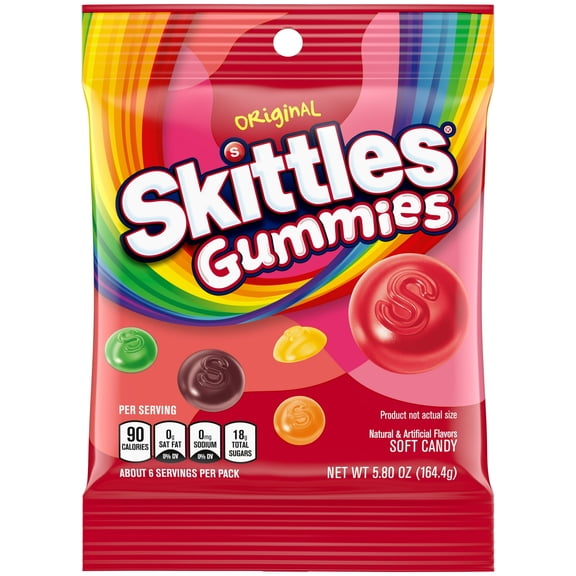 Skittles Original Gummy Candy - 5.8 oz Bag-Pack of 4