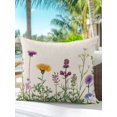 thumbnail image 6 of Outdoor Pillows Waterproof, Spring Flowers Bedding Throw Pillows with Insert for Couch Sofa Bed, Wild Floral Herb Botanical 16x16 Inch Pillowcases Decorative Camping Patio Pillow Set of 1, 6 of 8
