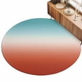 thumbnail image 2 of Small Round Rug 3Ft, Red Teal Ombre Non-Slip Washable Circle Rugs Carpet, Contemporary Abstract Gradient Indoor Outdoor Rug Floor Mats Throw Runner for Bedroom Living Room Bathroom, 2 of 8
