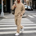 thumbnail image 6 of Men's 2 Piece Loose Fit Crewneck Tracksuit Set, Long Sleeve Pullover Sweatshirt & Drawstring Sweatpants with Side Pockets, Workout Running Activewear Outfit, 6 of 6