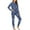 Blue, variant on qolati Women's Pajama Set Long Sleeve PJs 2 Piece Outfit Soft Lightweight Crewneck Pullover T-Shirts Sleepwear and Long Pants Matching Sets