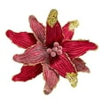 thumbnail image 5 of 10.25" Large Burgundy Velvet Poinsettia Flowers, Artificial Christmas Tree Ornaments with Long Stems, Glitter Holiday DIY Decorations for Tree, Wreath, Table Centerpiece, Set of 1 by&nbsp;posdfud, 5 of 9