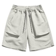 thumbnail image 5 of cllios Men's Hiking Shorts Elastic Waist Drawstring Multi Pockets Quick Dry Cargo Shorts for Camping Fishing Outdoor Gray XXXL, 5 of 10