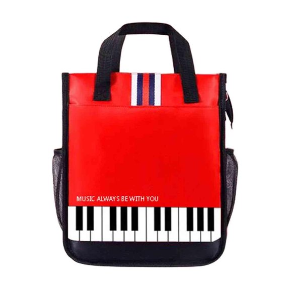 Bolso impermeable para libros de música con cremallera, bolso de hombro de tela Oxford, bolsa de almacenamiento portátil para soporte de música