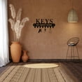 thumbnail image 3 of HELLOYOUNG Metal Key Holder with Hat and Towel Rack, Wall Mounted Iron Art Organizer for Bathroom Accessories, Coat Rack with Tentacle Keychain Hanger, Entryway Storage, 3 of 11