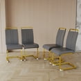 thumbnail image 2 of Kitchen Dining Chairs Set of 4, Modern PU Faux Leather High Back Dining Chair with C-Metal Legs, Dining Chairs with Upholstered Seat for Dining Room, Kitchen, 2 of 9