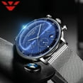 thumbnail image 2 of Nibosi Mens Watches Luxury Sport Wrist Watch Unique Design Stainless Steel Auto Date Mesh Strap Men Fashion Casual Quartz Watch - Quartz Wristwatches, 2 of 6
