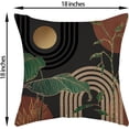 thumbnail image 6 of Boho Pillow Covers 18x18 Inch 2 Pcs Grey Brown Gold Green Tropical Leaf Mid Century Outdoor Decor Throw Pillows Modern Geometry Farmhouse Decoration Pillowcase Linen Cushion Cover for Couch, 6 of 6