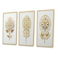 thumbnail image 3 of Designart "Golden Elegance Flower of Life II" Abstract Botanicals Framed Wall Art Set Of 3 - Gold Modern Frame Canvas Set For Living Room Decor, 3 of 6