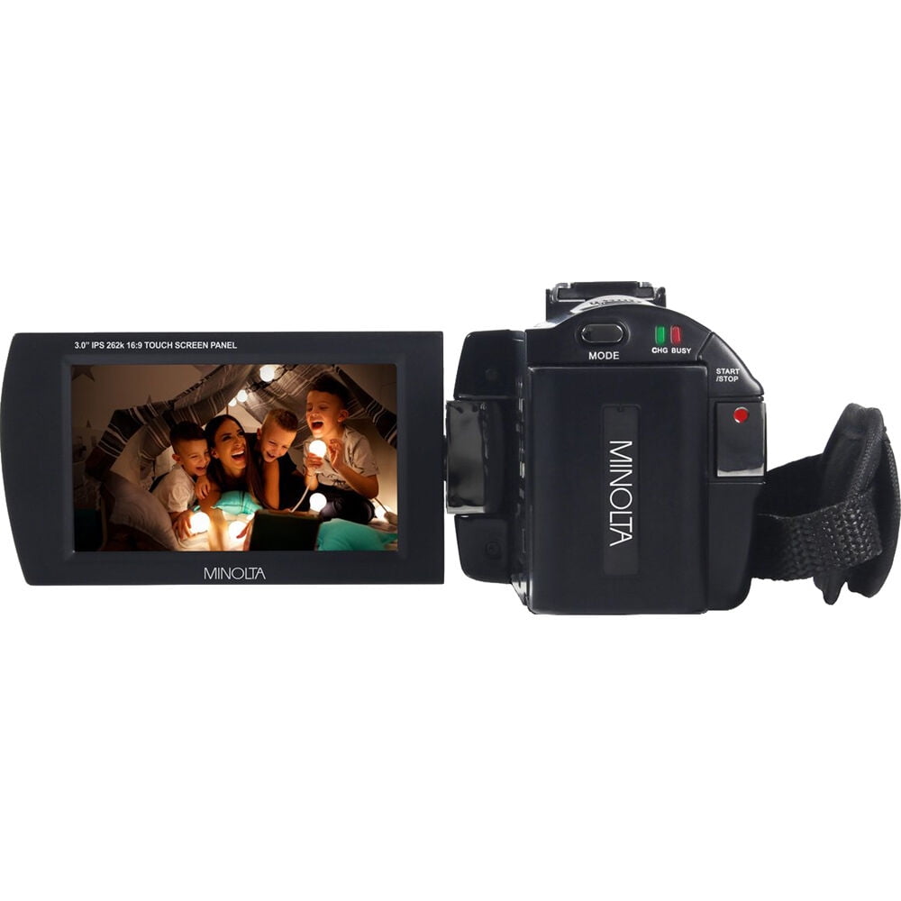 Minolta MN4K25NV 4K Ultra HD 30 Mega Pixels Night Digital Vision Video Camcorder (Black) Bundle With  128GB Memory Card + Camera Tripod + LED light + More Accessories