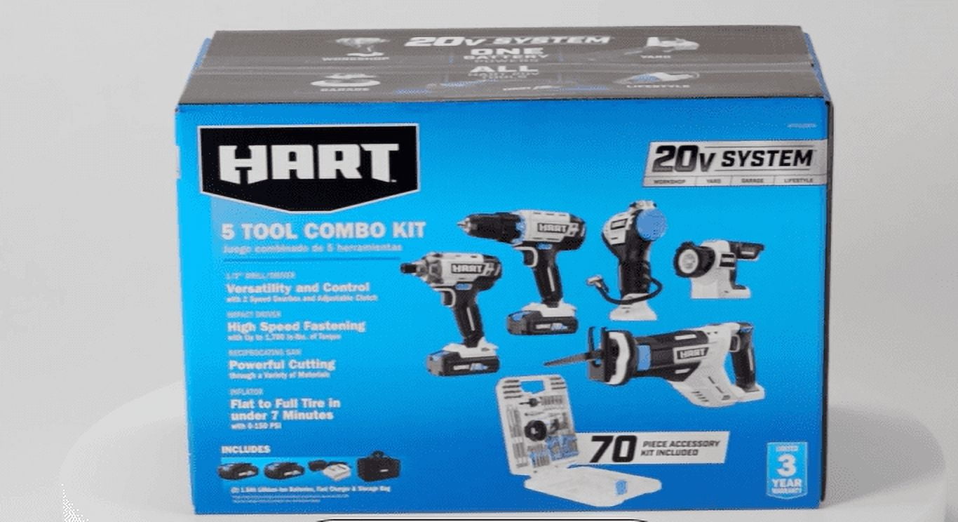 HART 20V 5 Tool Combo Kit with 70 Piece Accessory Turkey Ubuy