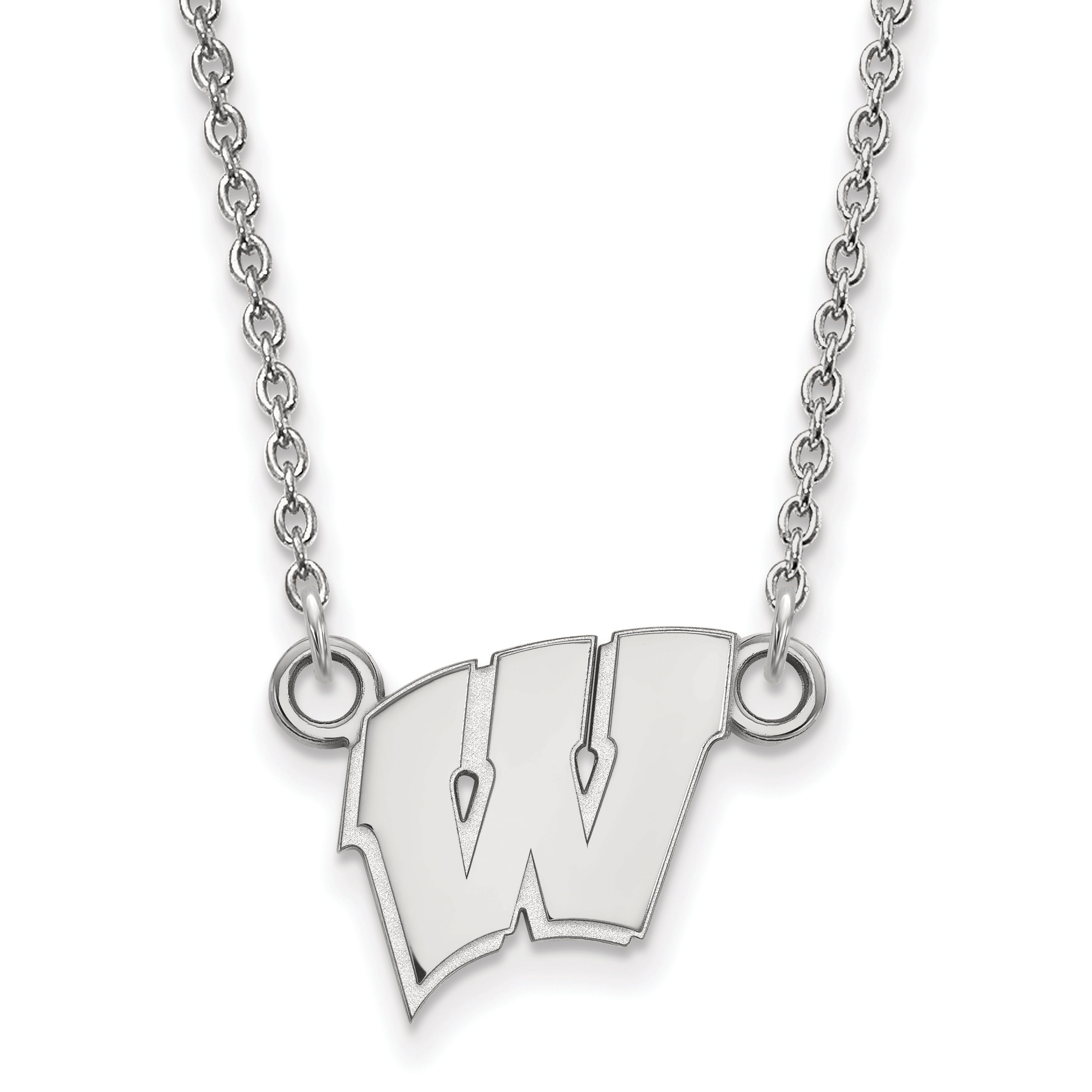 University of Wisconsin Badgers Red School Letter Logo Pendant Gold Plated 13x12mm 