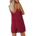 thumbnail image 4 of VISgogo Monos de verano para mujer, sin mangas, con correa de espagueti, pantalones cortos sueltos de una pieza VISgogo  moda, 4 of 5