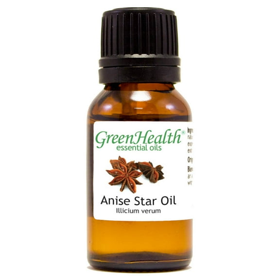 Anise Star Essential Oil - 1/2 fl oz (15 ml) Glass Bottle w/ Euro Dropper - 100% Pure Essential Oil by GreenHealth