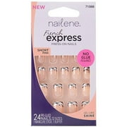 Nailene French Express Short Pink Press-On Nails, 71988, 24 count
