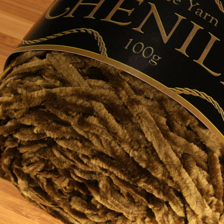 Chenille Yarn - Worsted Weight Yarn - 100g/skein - Cerulean - 2 Cakes 