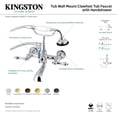 thumbnail image 4 of Kingston Brass AE551T7 Aqua Vintage 7-Inch Wall Mount Tub Faucet with Hand Shower, Brushed Brass, 4 of 5