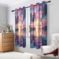 thumbnail image 2 of Yayeee Window Curtains Light Filtering 63"x52" Grommet Panel Pair Home Living Room Decor, Sunset Landscape, 2 of 7