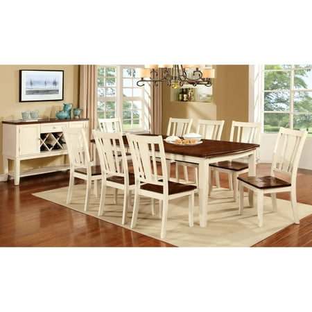 Furniture Of America Lohman 9 Piece Dual Tone Dining Table Set Furniture Of America Lohman 9 Piece Dual Tone Dining Table Set Cream White Amp