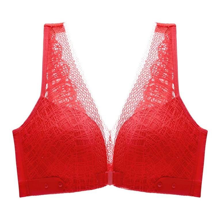 PMUYBHF Sports Bras for Women Plus Size 3X Women's Strapless Large Front  Button Bra Summer Back Wrap up Anti Drop Lace Bra Womens Sports Bras Padded  High Support 