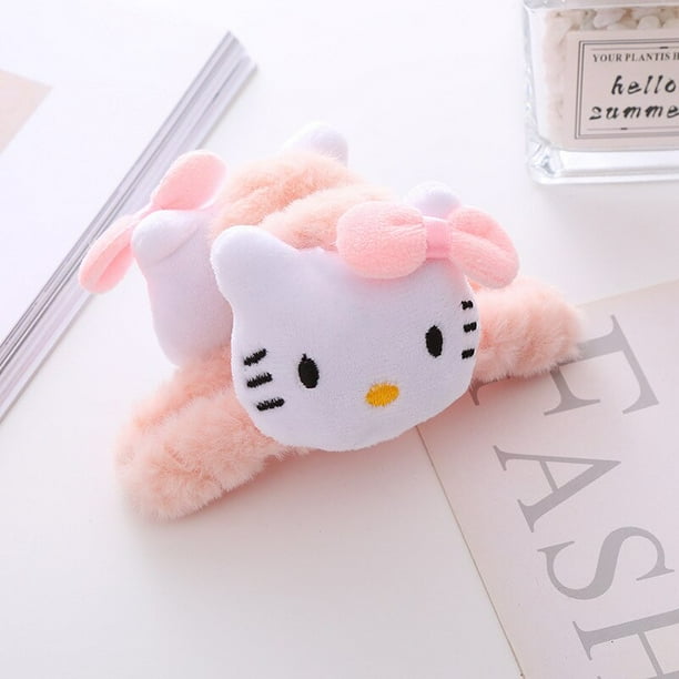 Kuromi My Melody-Pinzas para el pelo de Anime Kawaii, accesorios para la cabeza, pasador de felpa, muñeca de dibujos animados, Sanrios, Cinnamoroll, pompurin, regalo