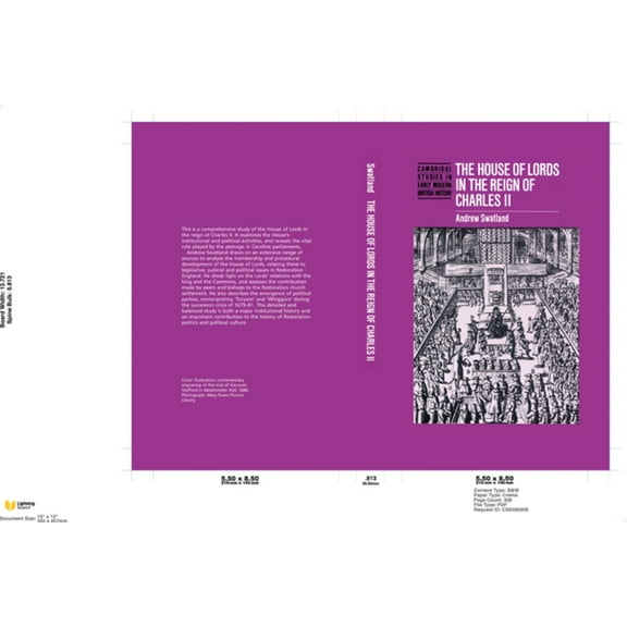 Cambridge Studies in Early Modern Britis House of Lords Reign of Charle, (Hardcover)