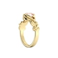 thumbnail image 3 of 2.00 Carat natural peach/pink VS Morganite Ring 14k Yellow Gold Flower Leaves Leaf, 3 of 4