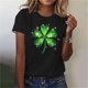 thumbnail image 1 of Xuyuer Saint Patrick's Day Shirts Women Funny Shamrock Graphic Print Irish T Shirt Spring Casual Short Sleeve Crew Neck Tee Tops Cute Shamrock Graphic Tee Irish Lucky St Pattys Day Shirt, 1 of 6
