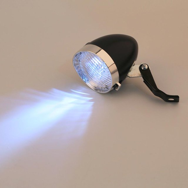 Bicicleta Vintage 3LED luz delantera faro Ndcxsfigh seguridad advertencia luz (negro)
