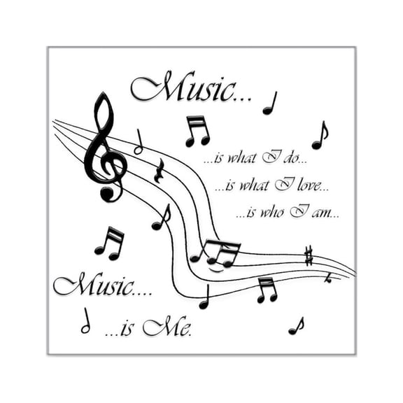 CafePress - Music Is Me Square Sticker 3 X 3 - Square Sticker 3" x 3"