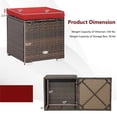 thumbnail image 3 of 2PCS Patio Rattan Ottoman Seat Storage Box Red, 3 of 8