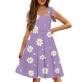 thumbnail image 2 of LTTVQM Summer Dress for Girls 12-13 Casual Graphic Sleeveless Spaghetti Strap Dress Cute Sundresses Fashion Church Dress with pockets Light Purple 12-13, 2 of 5