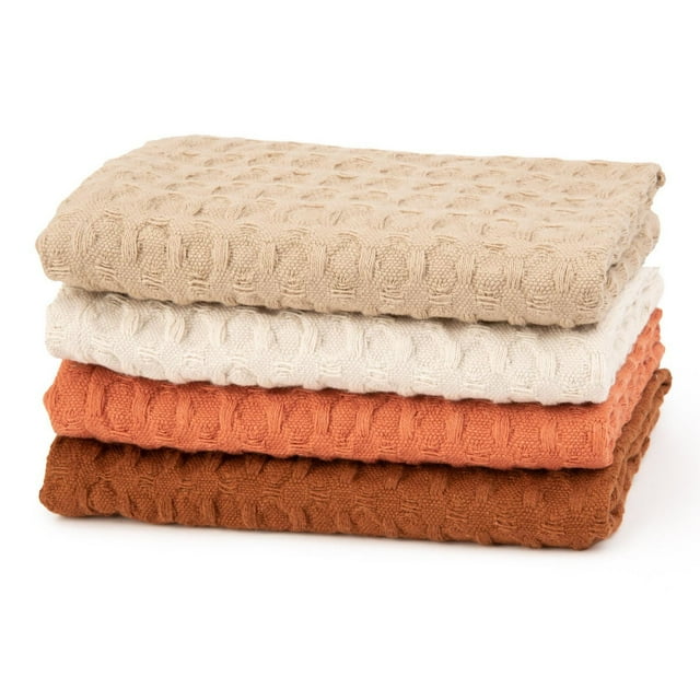 Mainstays 4 Pieces, Waffle Dishcloths, Tan