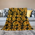 thumbnail image 2 of Pratyus Sunflowers Print Flannel Throw Blanket, Soft Plush Blanket for All Seasons, Hand/Machine Washable 40x50in, 2 of 6