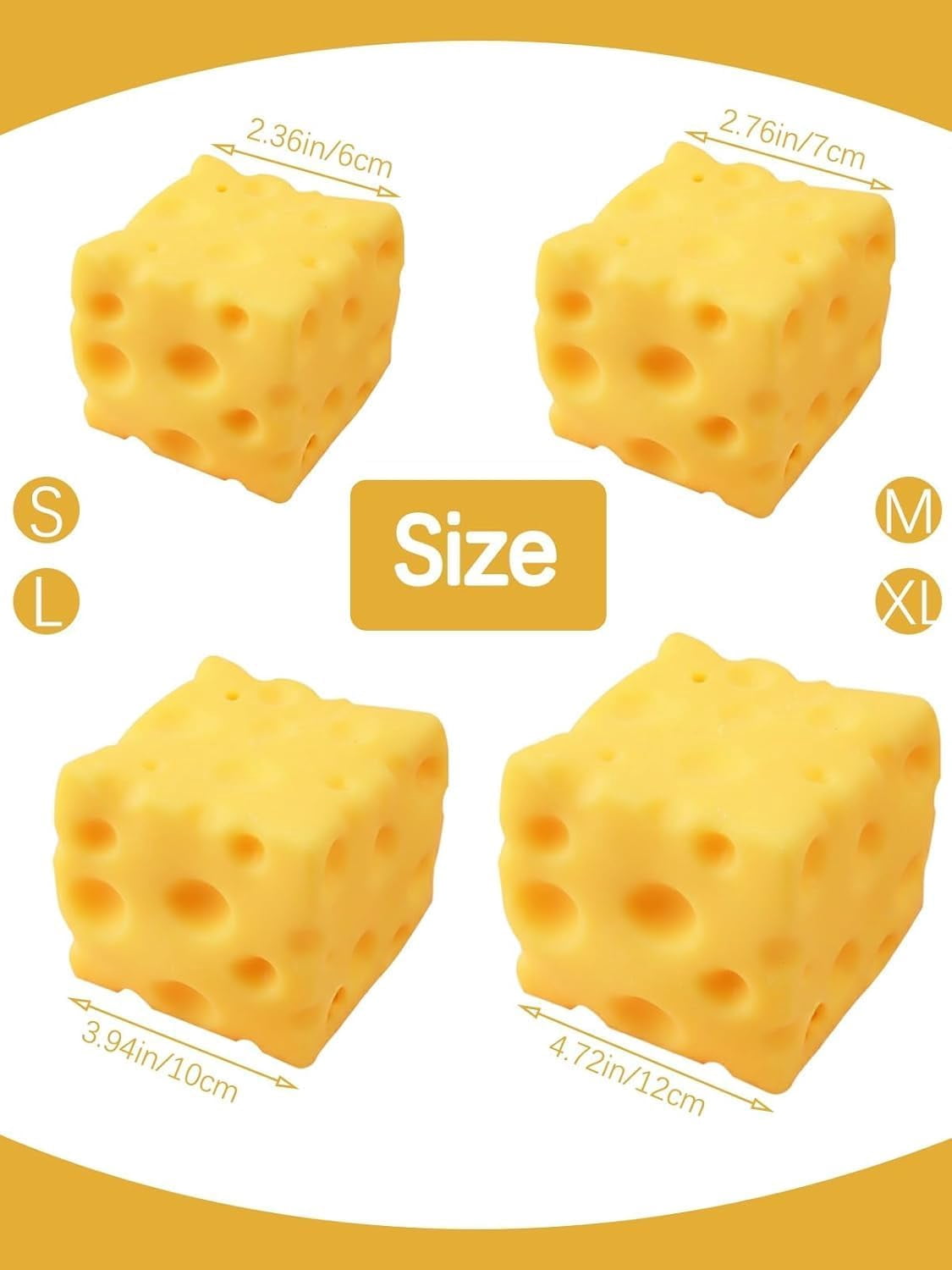 2026 New Giant Squishy Cheese Block, Big Cheese Squishy, Jumbo Squeeze Cheeses, Slow Rebound Cheese Cubes Squishy Toys Stress Balls, Soft Novelty Fidget for Relax, Focus (3.36 in)