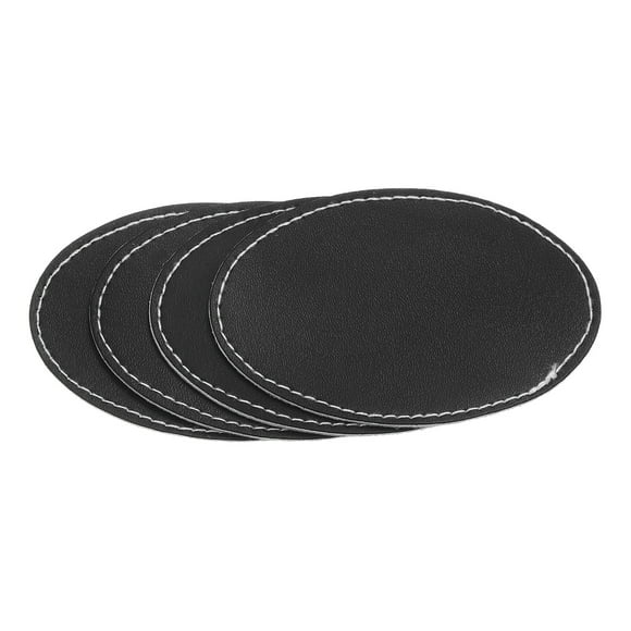 Unique Bargains 3' x 2' PU Leather Hat Patches, 20 Pcs Oval, Black