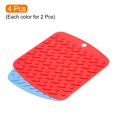 thumbnail image 3 of Uxcell 4pcs Heat Resistant Trivet Mat Non-Slip Silicone Dish Mat Hot Pad Jar Opener Coaster-Sky Blue/Red, 3 of 5