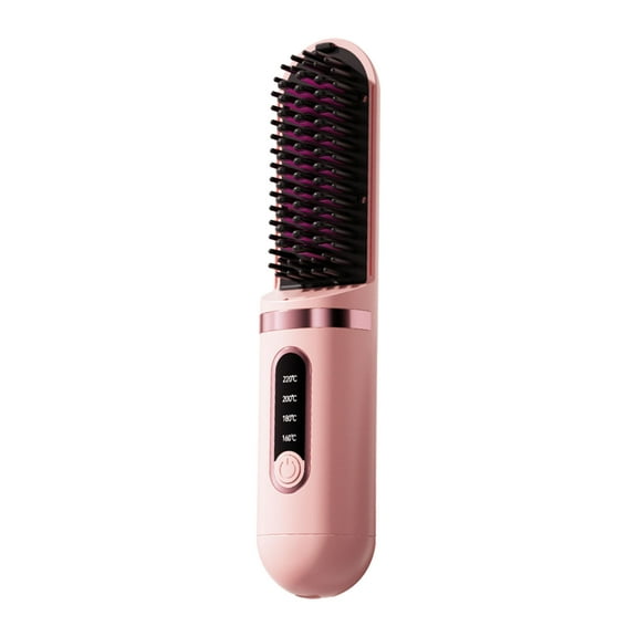 Cordless Hair Straightener Brush Portable USB Rechargeable Fast Heating Styling Tool with Negative Ion Technology for Smooth Frizz- Hair