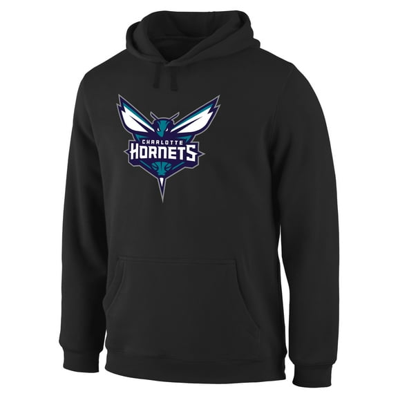 Men's Black Charlotte Hornets Primary Logo Pullover Hoodie