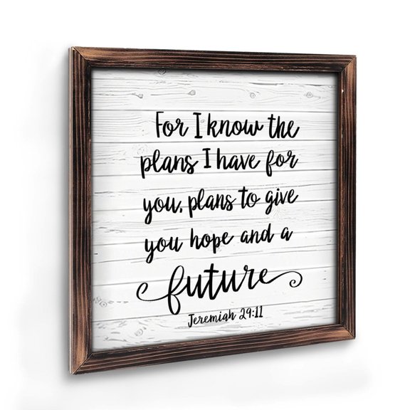 Vintage Wooden Art Decoration ,  Hope And Future  - 8 * 8 Inch Wall Decoration for Home, Living Room, Bathroom, Bedroom, Garden, Dining, Bar, Cafe, Festival Party Decor