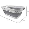 thumbnail image 3 of Pulsetv Collapsible Laundry Basket - Space Saving, Strong, Grey, Foldable, Portable, Handle, Floor Mount, Laundry Room, 3 of 6