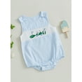 thumbnail image 5 of Suealasg Baby Boy Romper for Summer Loose Fit Golf Embroidery Plaid Smocked Crew Neck Sleeveless Infant Jumpsuit, 5 of 9
