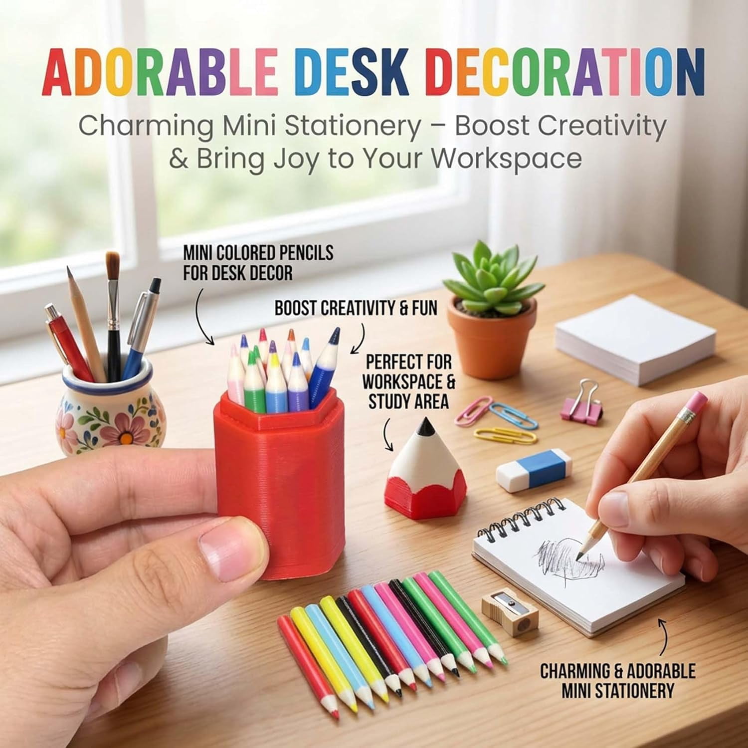 13-Piece Mini Colored Pencil Set for Dollhouse, Mini Desk Accessories for DIY Crafts