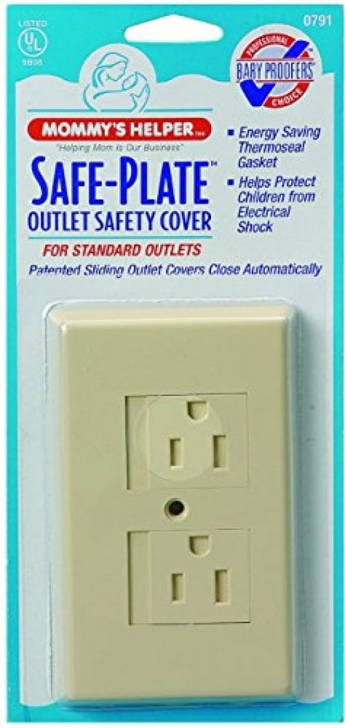 Safe Plate Electrical Outlet Cover Standard (Center Screw) White