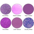 thumbnail image 4 of 6 Pieces 8x12 Inch (21x30cm) Faux Leather Sheets Purple Color Series Fine Chunky Glitter Litchi Patent Skin Texture Faux Leather Fabric for Bow Earring Making DIY Craft, 4 of 5