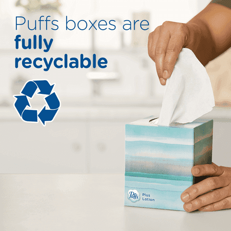 Puffs Plus Lotion with the Scent of Vick's Facial Tissue, 1 Family Size Box, 88 Tissues per Box,