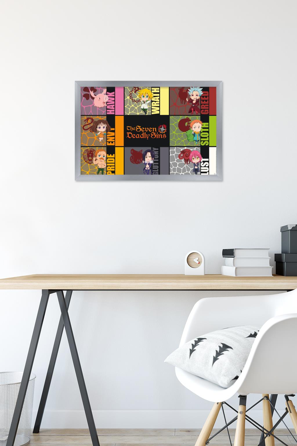 The Seven Deadly Sins: Season 3 - Chibi Sins Wall Poster, 14.725" x 22.375" Framed