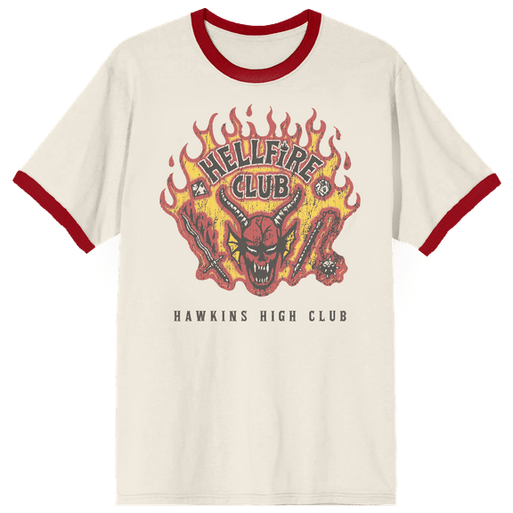 Stranger Things Hellfire Club Adult Ringer Tee-M