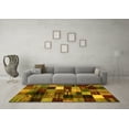 thumbnail image 3 of Ahgly Company Machine Washable Indoor Rectangle Abstract Yellow Contemporary Area Rugs, 2' x 4', 3 of 4